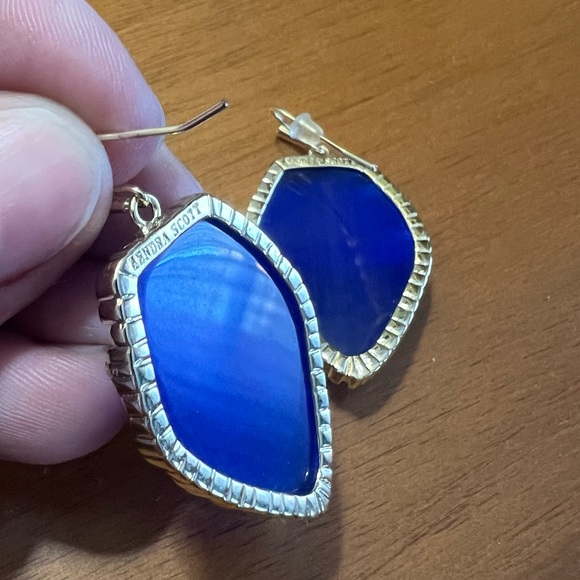 • Kendra Scott • Iridescent Cobalt Corley Earrings - Picture 2 of 5